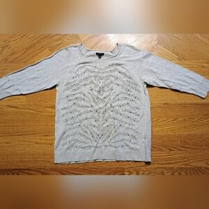 Apt 9 long Sleeve Sweatshirt‎ Cream Embellished Design Size Large